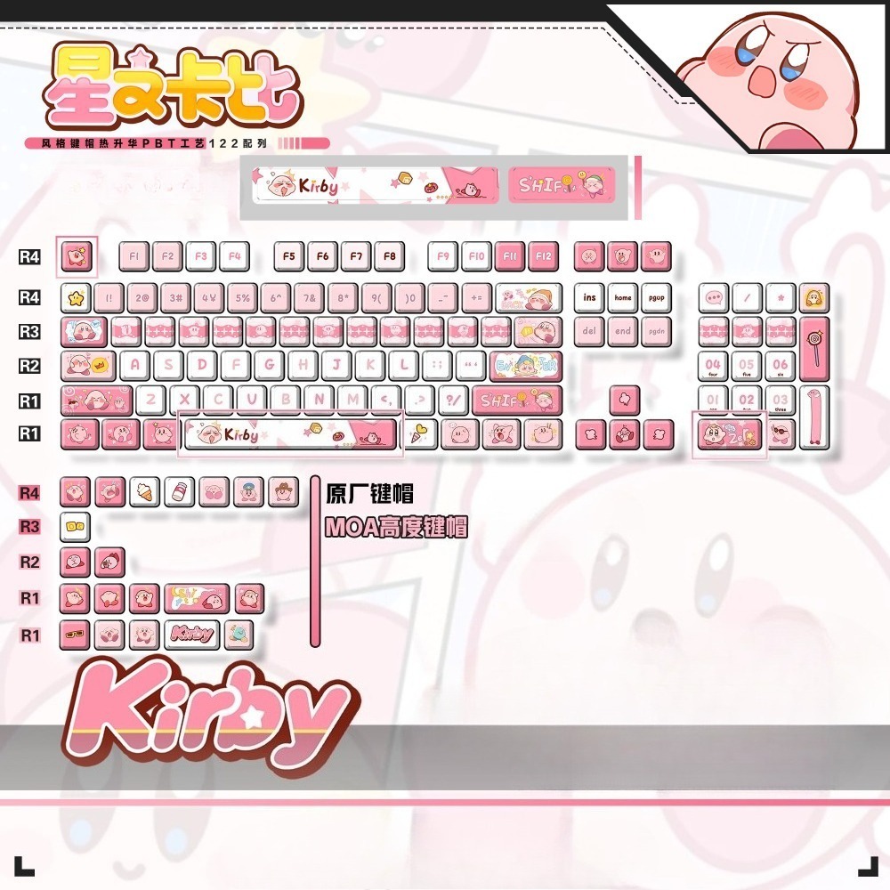 Custom Keycaps - Милые аниме-кейкапы с Кирби, кастомные механические
