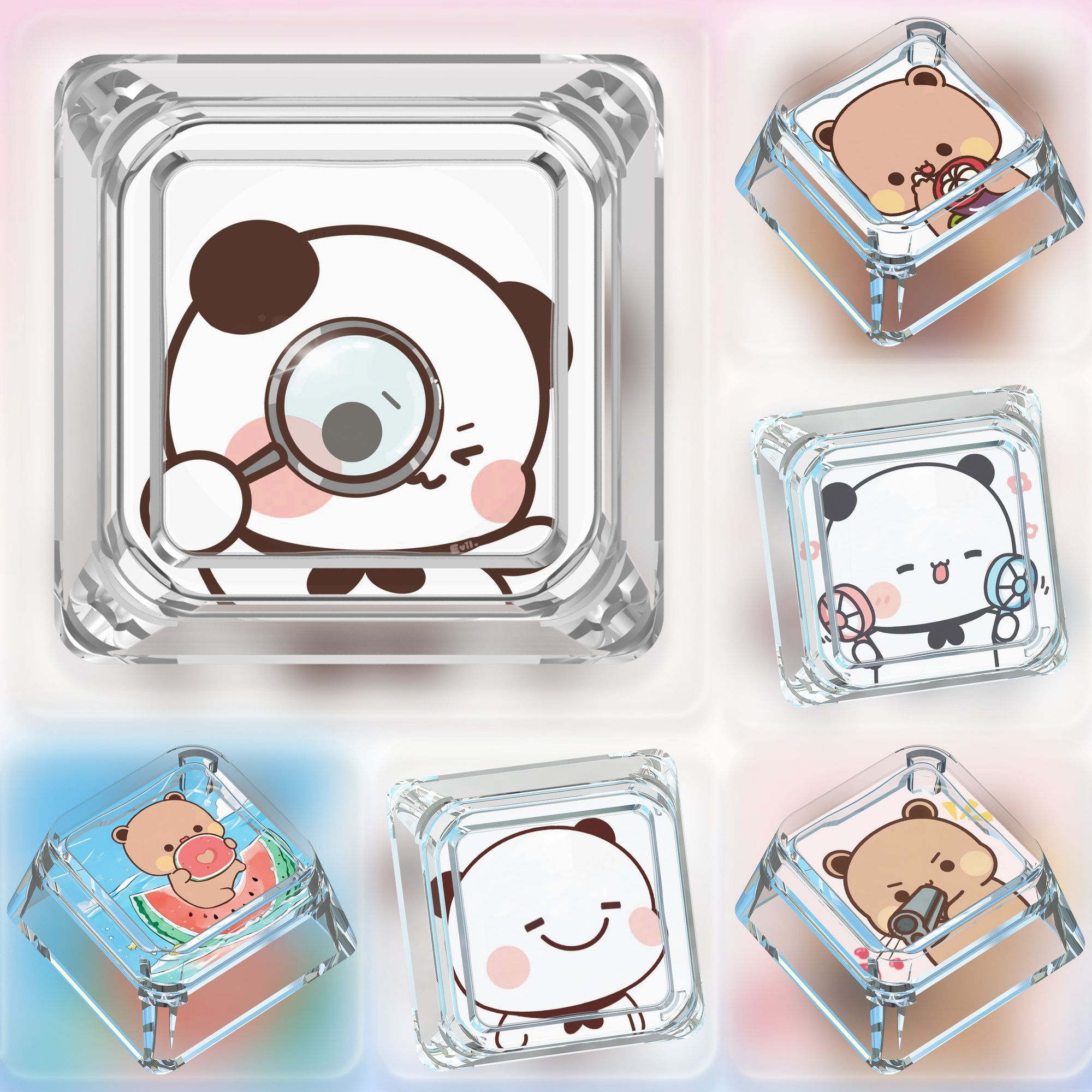 Custom Keycaps - Милые кейкапы Bubu Dudu из ABS-пластика,